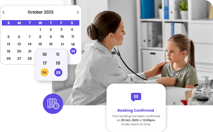doctor's appointment booking with confirmation message