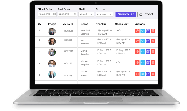 A laptop screen showing Real-time visitor tracking