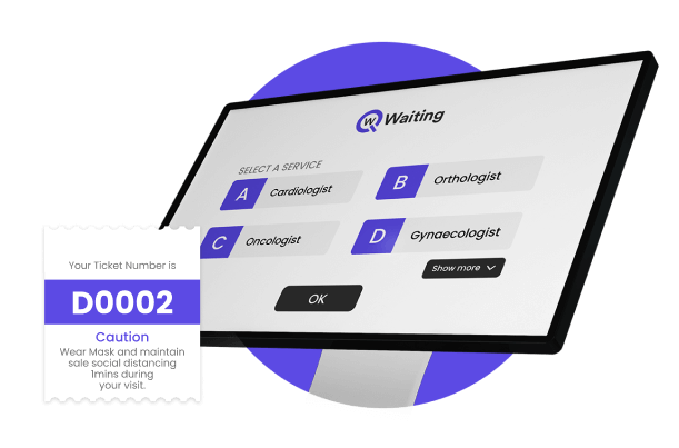 healthcare check in kiosk with token