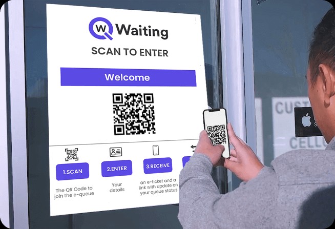 person scanning qwaiting qr-code