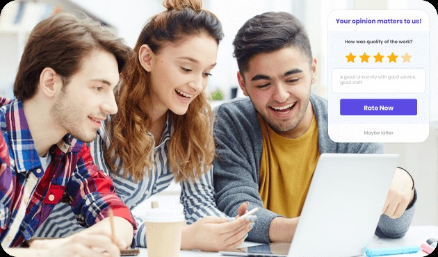 student providing feedback to college
