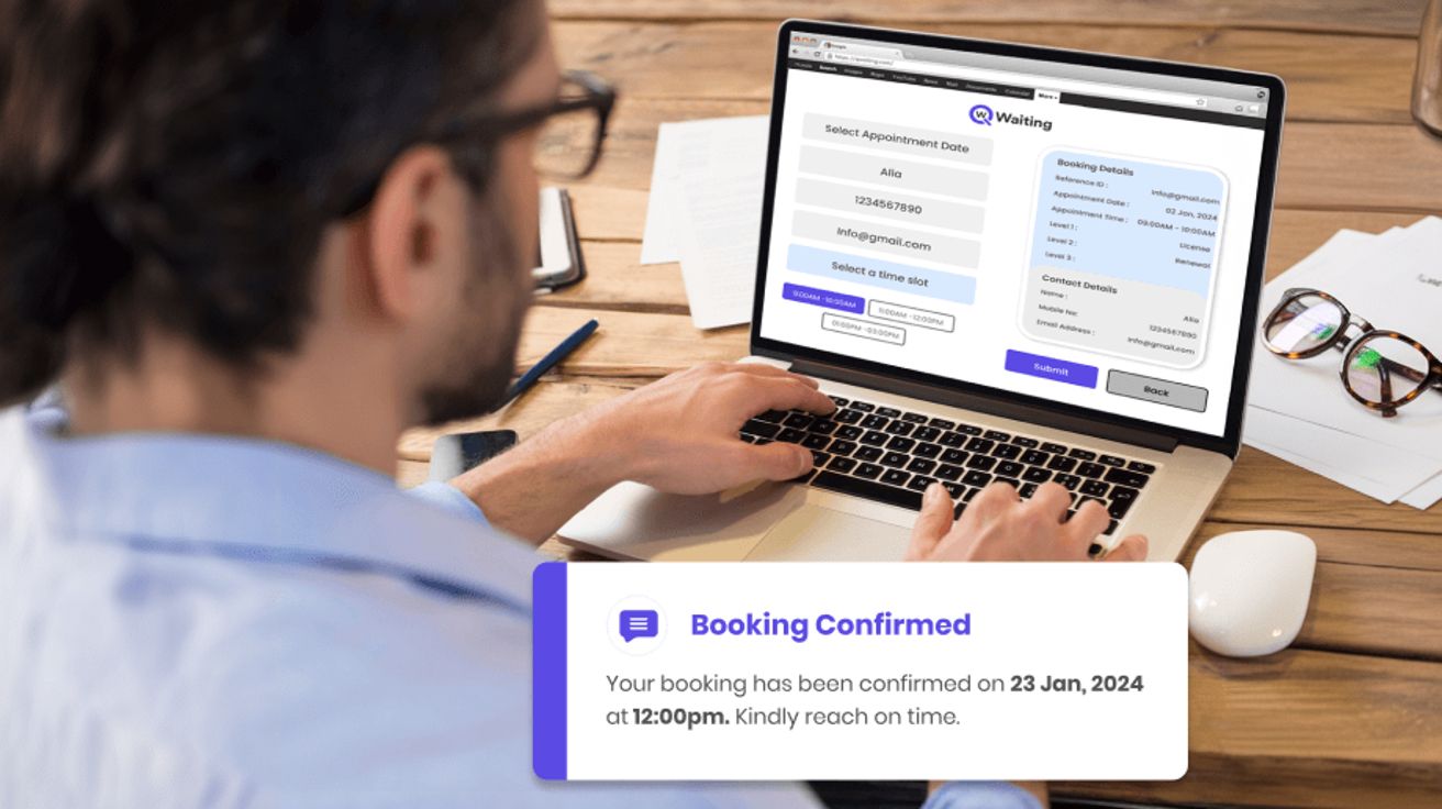 Person Booking Online Appointment Via Laptop