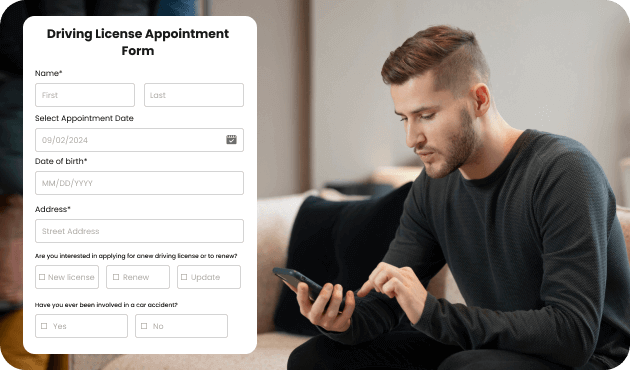 A Person Filling Driving License Appointment Form
