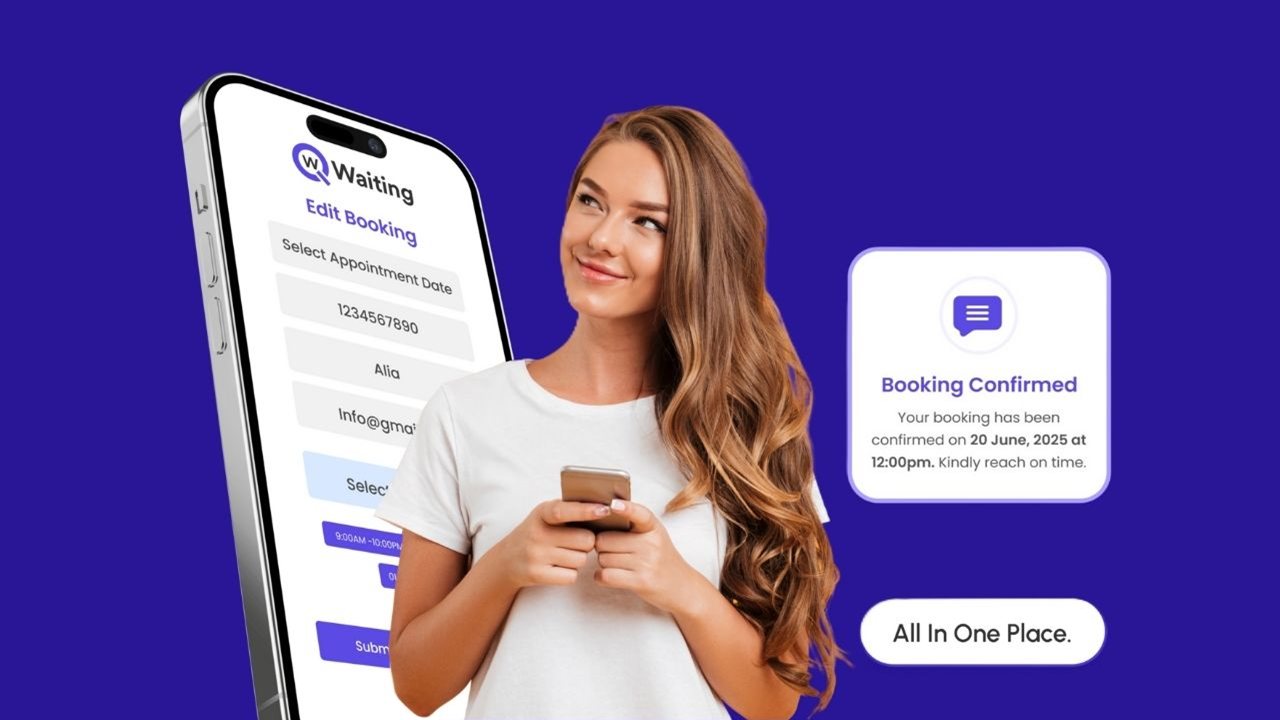 Girl Join Queue Virtually Via Mobile Phone