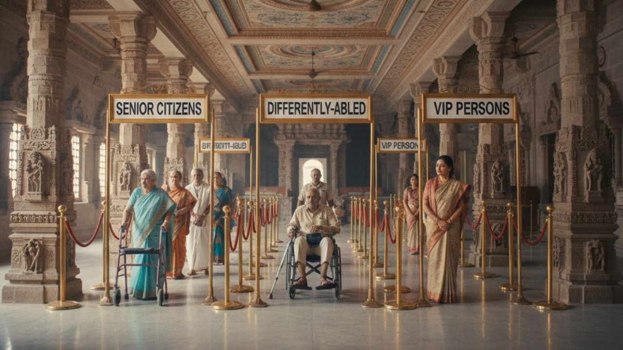 Temple Queue Management For Senior Citizens, Differently-abled and VIP Visitors