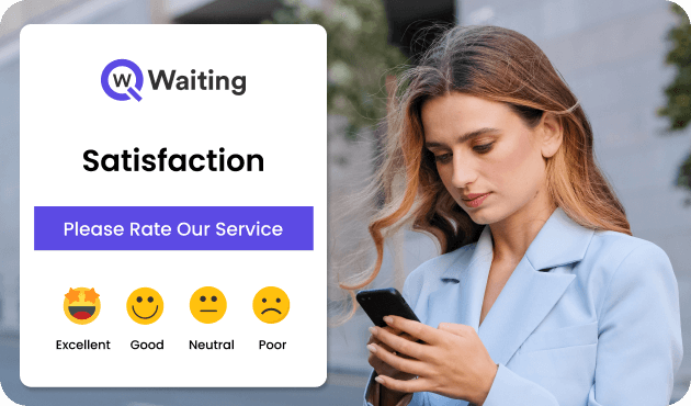 a woman filling feedback survey