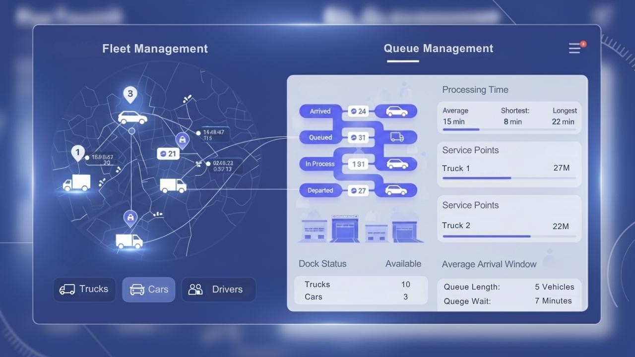 fleet management integration with queue management system