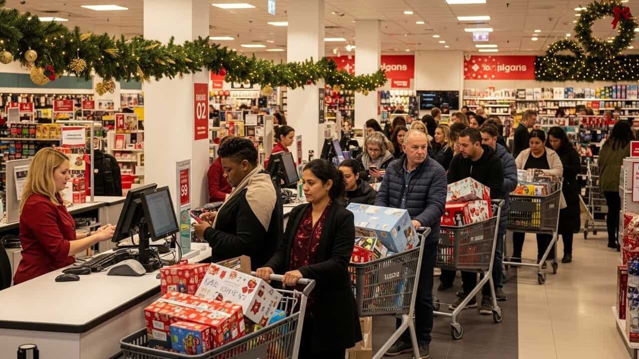 christmas and new year rush in a retail store