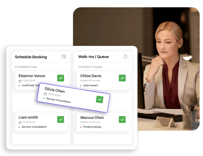 combine bookings and walk-ins seamlessly