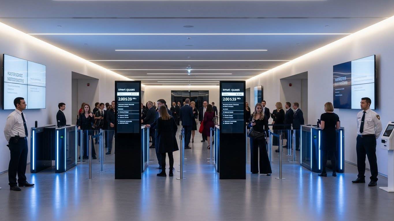 event security screening with smart queues