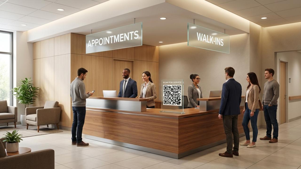 appointment booking and walk-in queue management