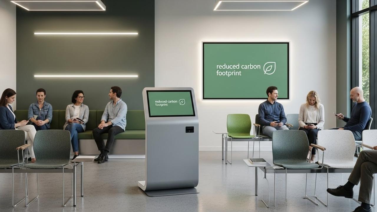low-carbon kiosk and display system to reduce carbon footprint