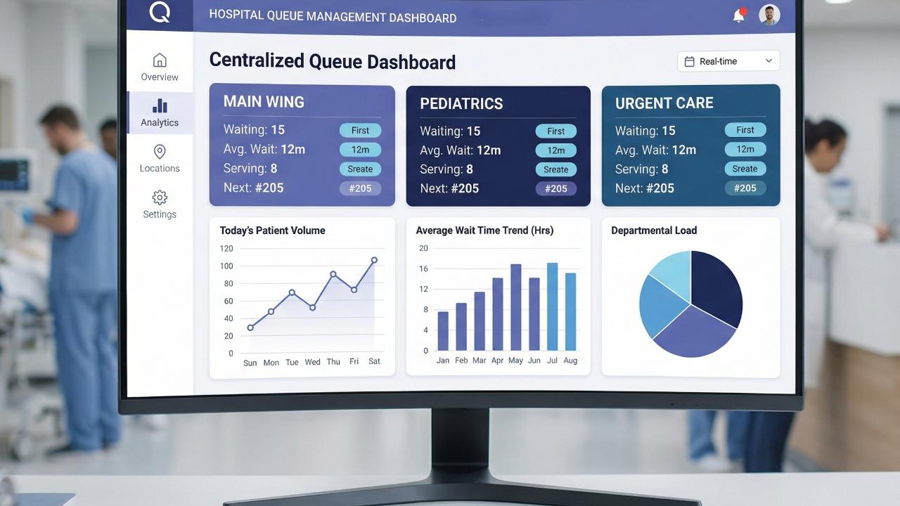 centralized queue dashboard for hospitals