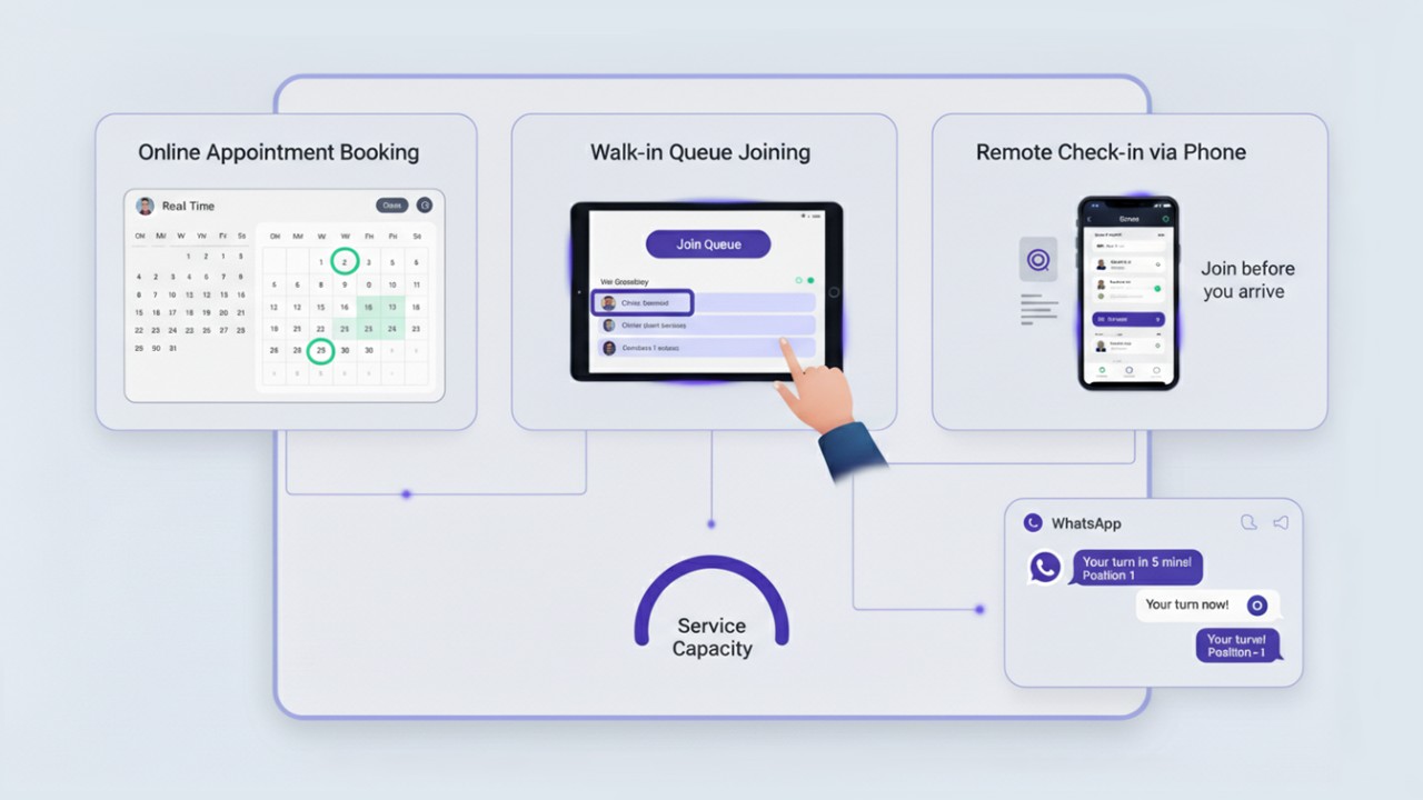 unified queue platform handling multiple customer entry points