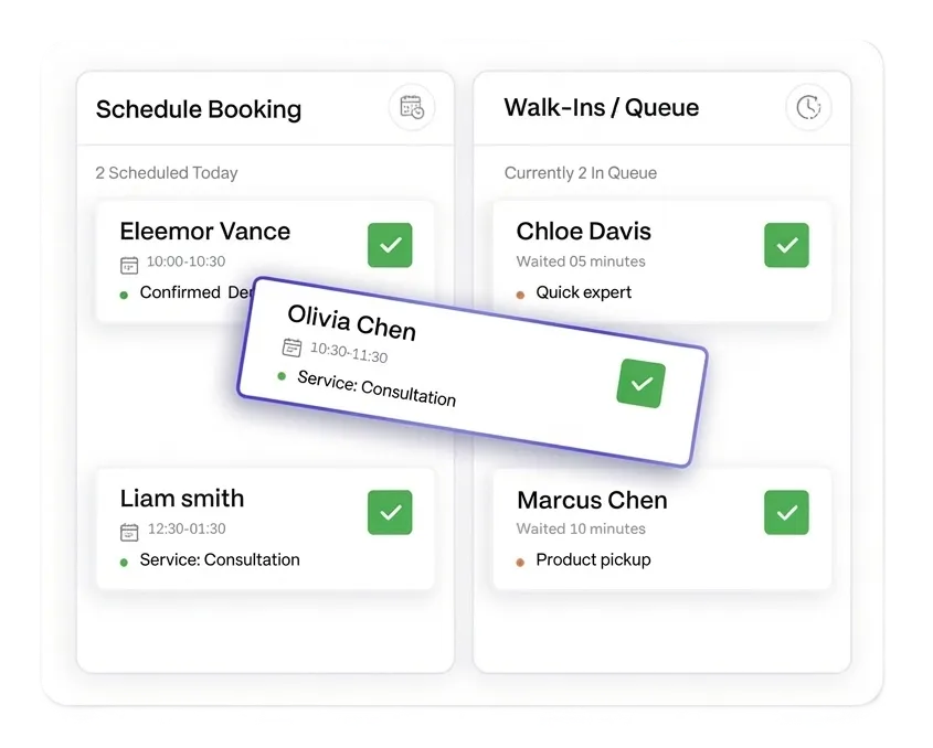 intelligent booking and walk-in routing